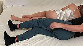 unplanned fuck with a guy sharing the same bed, he risks cumming inside my wet pussy