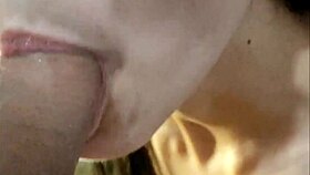 hey, check out this amateur blowjob closeup, the teen's oral skills are amazing