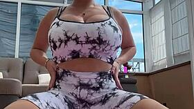 I'm starting yoga with my big natural saggy tits and hard nipples 😊