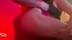 Trans girlfriend fucks neighbor's mouth and masturbates anal!