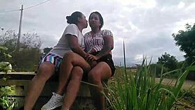 Latina amateurs enjoy oral sex in the park