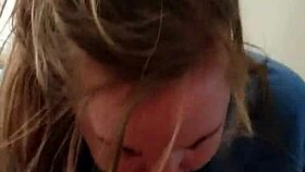 blonde sucks hung stud till he explodes