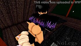 Roblox sex in tent camping with big tits and monster cock