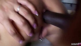 blonde latina bitch with green eyes and big tits gets anal fucked by big black cock