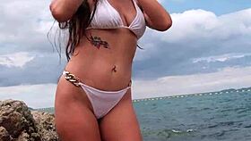 bikini tropical chill on the beach with sexy petite girls