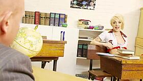 Farrah Fox, does your wet pussy slide on his thick professor dick?