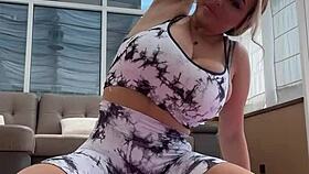 I'm starting yoga with my big natural saggy tits and hard nipples 😊