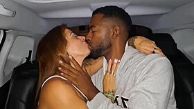 Intense fucking my Colombian neighbor with big pussy in the car backseat