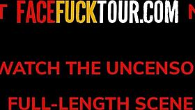 Busty Latina Whore Swallows Huge Load in Rough Upside Down Throat Fuck!