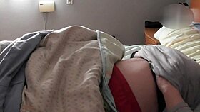 I masturbate with the pillow, holding it tightly while pleasuring myself intensely in my private bedroom session