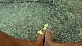 walking barefoot on streets and beach, feeling the dirty sand on my feet