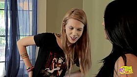 Big Titted Lesbian Fucks Small One