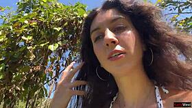 Walking with hot cum on my face on a public beach full of people - cumwalk