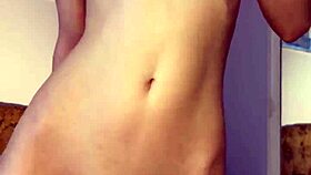 Petite Teen 18+ Masturbates with Dildo in Homemade Striptease Session