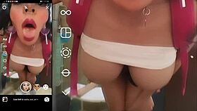 Futanari trap experiments with big tit filters in a playful scene.