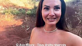French amateur gets banged by group in woods 😈