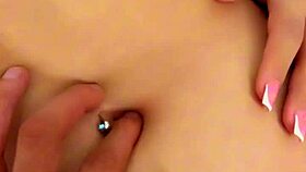 a good finger explores this beautiful latina's navel, close up fetish