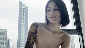 Hot Best Friend's Passionate Blowjob By The Window