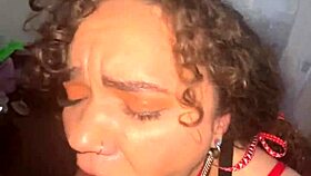 Oh, Curly Nympho Gets Facial!
