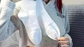 Dirty Girl Teases Dick With Socks