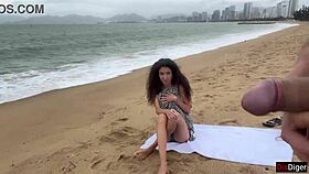 Babe Can I Cum On Your Tits - Public Cock Flashing On The Beach