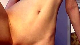 Petite Teen 18+ Masturbates with Dildo in Homemade Striptease Session