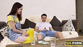 dirty babe turns rich man on to nail shaved pussy