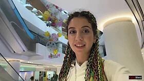 i'm so horny doing a crazy cumwalk in the public shopping mall after blowjob in toilet