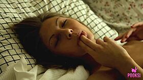 Skinny Roxana Finger Fucks Her Ass in Bedroom Masturbation Session