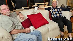 Hardcore Threesome with Two Horny Teens and One Nasty Old Man