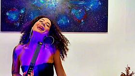 gostosa goes crazy solo - big dildo gagging tits shaking