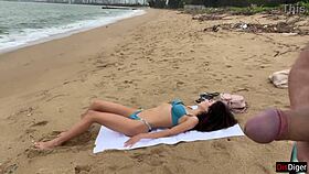 Babe Can I Cum On Your Tits - Public Cock Flashing On The Beach