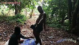 Overwhelmed With Ecstasy, Big Ass Debbie Receives Creampie From African Big Black Cock Outdoors