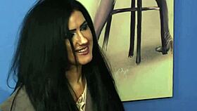 classy british babe gives blowjob in femdom humiliation