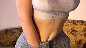 Petite Teen 18+ Masturbates with Dildo in Homemade Striptease Session