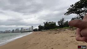 Babe Can I Cum On Your Tits - Public Cock Flashing On The Beach