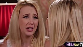 Cute teen friends enjoying playful tribbing and oral