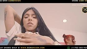 the redhead latina screams loudly as she sucks his big cock in the ggmansion, her big ass bouncing