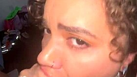 Oh, Curly Nympho Gets Facial!