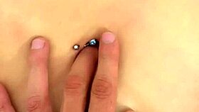 a good finger explores this beautiful latina's navel, close up fetish