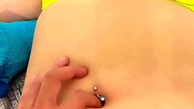 a good finger explores this beautiful latina's navel, close up fetish