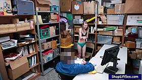 Skinny shoplifter pounded by LP officer 😈