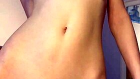 Petite Teen 18+ Masturbates with Dildo in Homemade Striptease Session