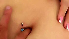 a good finger explores this beautiful latina's navel, close up fetish