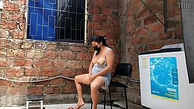 i secretly record my curvy neighbor fingering her pussy until she catches me watching