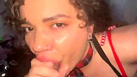 Oh, Curly Nympho Gets Facial!