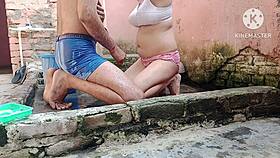 sexy indian wife chats with neighbor