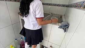 surprise quickie after classes with tight pussy