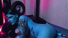 Tattooed slut says, Fuck my tits.