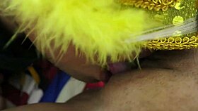 I lick her pure pussy, so fragrant and sweet.